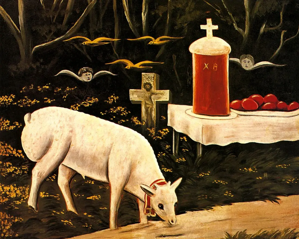 Иллюстрация: пасхальный ягненок Нико Пиросмани